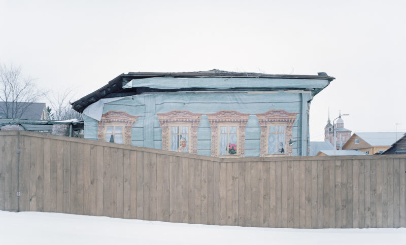 Gregor Sailer - The Potemkin Village - The town of Suzdal, Russia, camouflaged dilapidated buildings ahead of a 2013 visit by Vladimir Putin