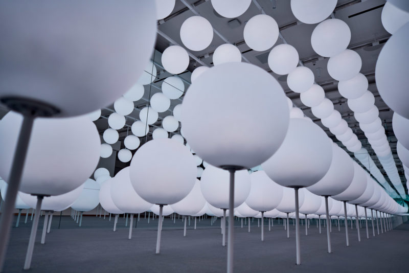 Snarkitecture - Sway, 2019, 168 responsive LED spheres