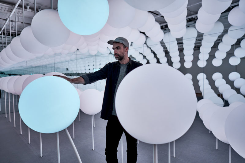 Snarkitecture - Sway, 2019, 168 responsive LED spheres