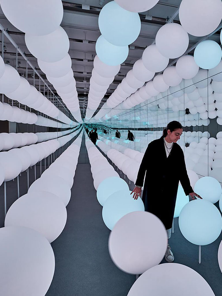 Snarkitecture - Sway, 2019, 168 responsive LED spheres feat