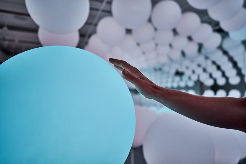 Snarkitecture - Sway, 2019, 168 responsive LED spheres