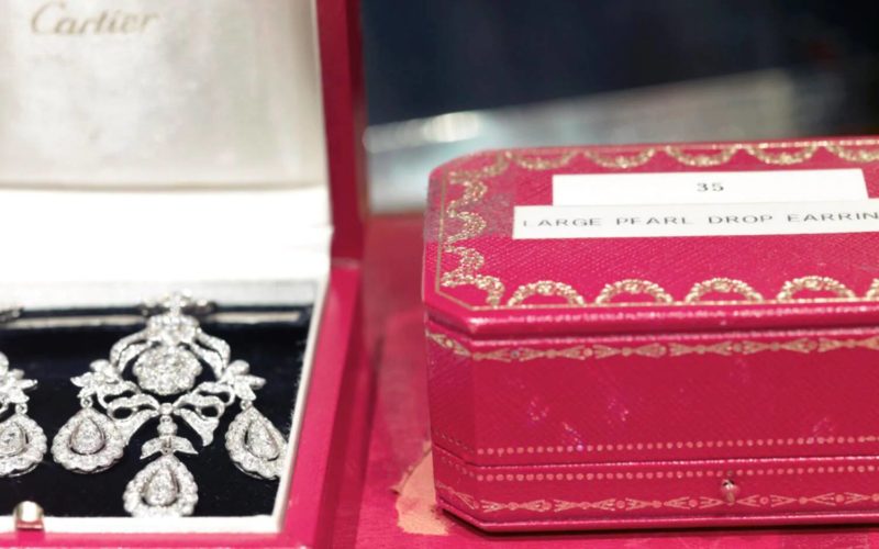 Catherine Opie – Red Silk Pearl Earrings, from 700 Nimes Road, Elizabeth Taylor's home