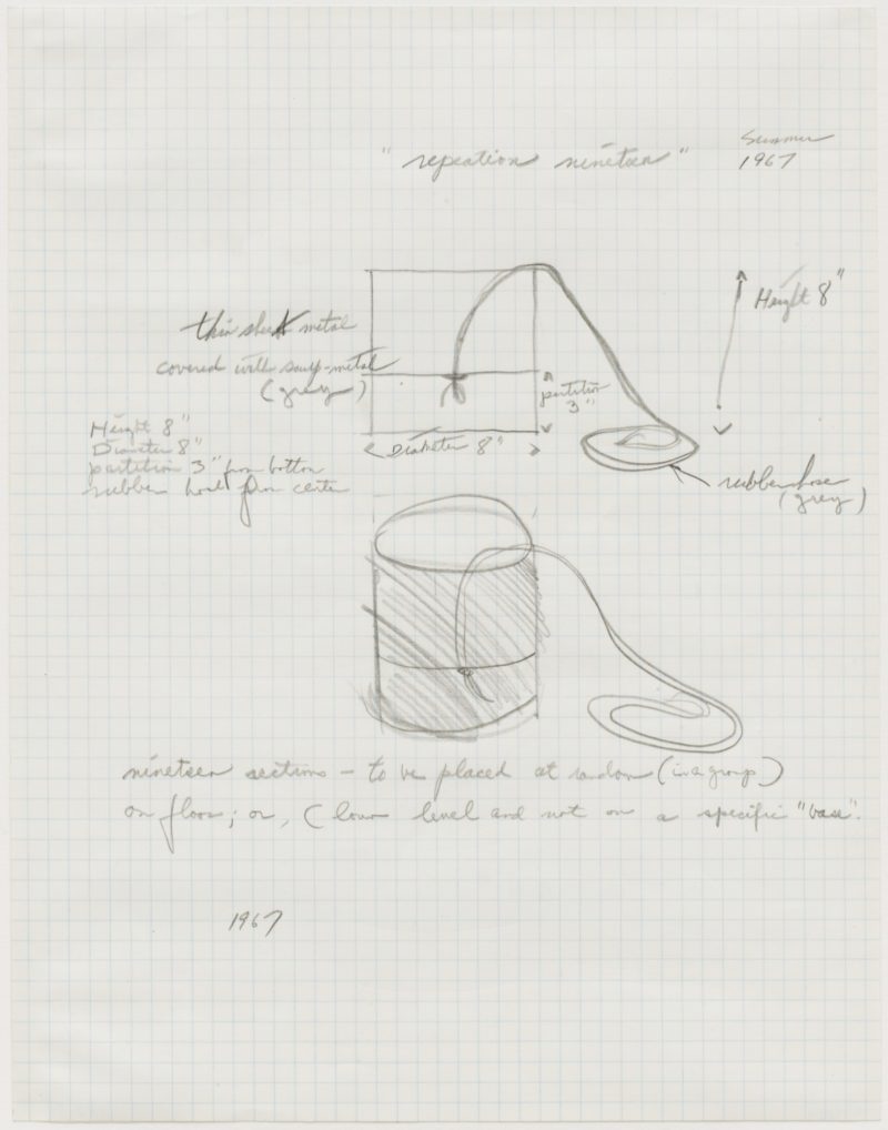 Eva Hesse - Repetition Nineteen, 1967, Pencil on graph paper, 10 7/8 x 8 1/2 (27.9 x 21.6 cm)