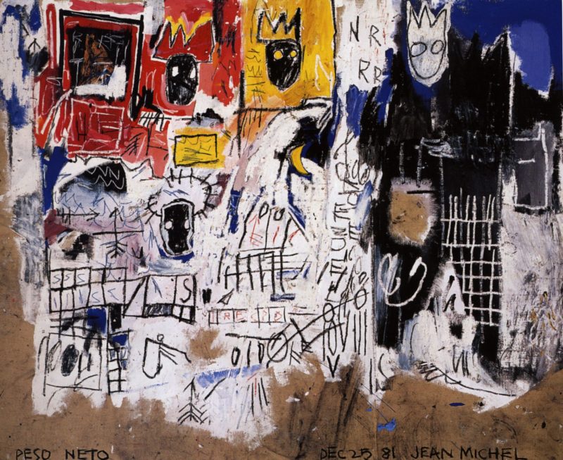 Jean-Michel Basquiat - Net Weight, 1981, acrylic, crayon, graphite, canvas, 183 x 239 cm