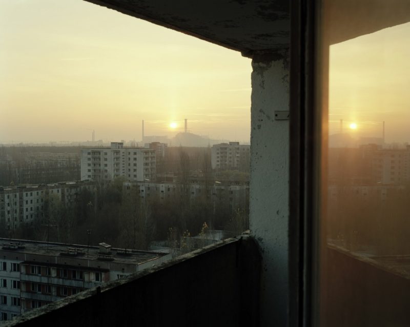 Nadav Kander - View from Central Square Apt to Reactors 3 and 4, Pripyat, 2004