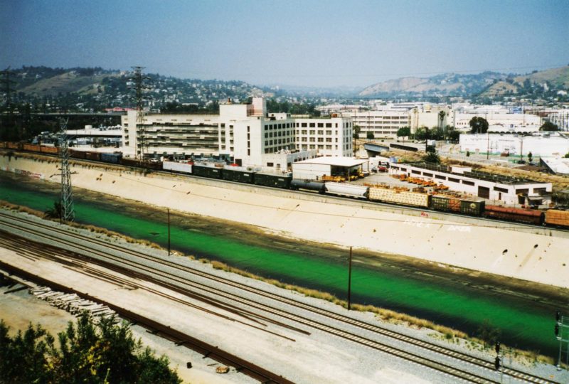 Olafur Eliasson - Green river, 1998, uranine, water, Los Angeles, 1999