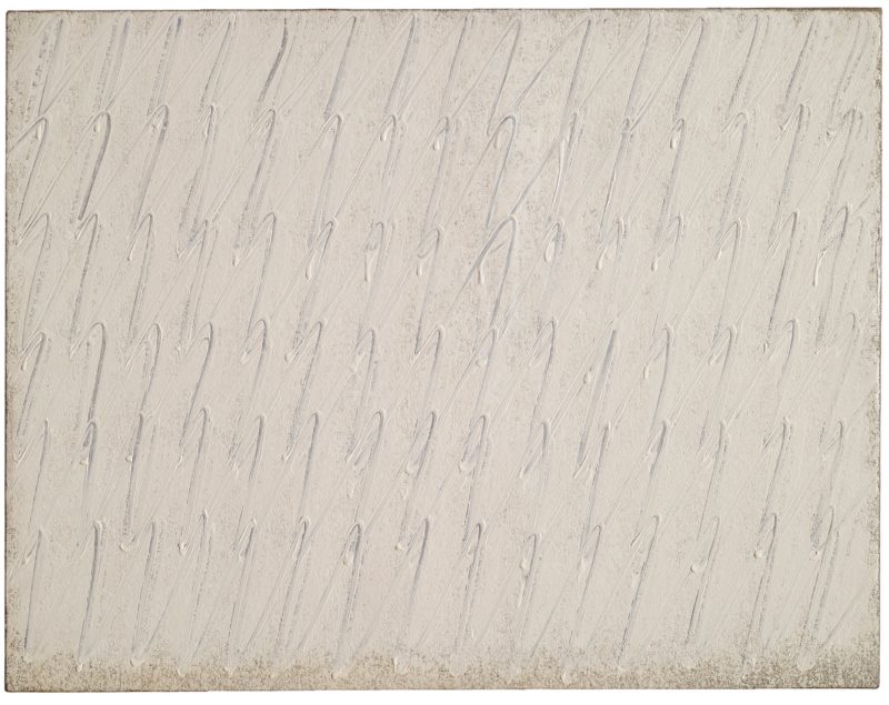 Park Seo-Bo - Ecriture No. 11-80, 1980, pencil and oil on hemp cloth, 116.5 x 91.0 cm (45.9 x 35.8 in)