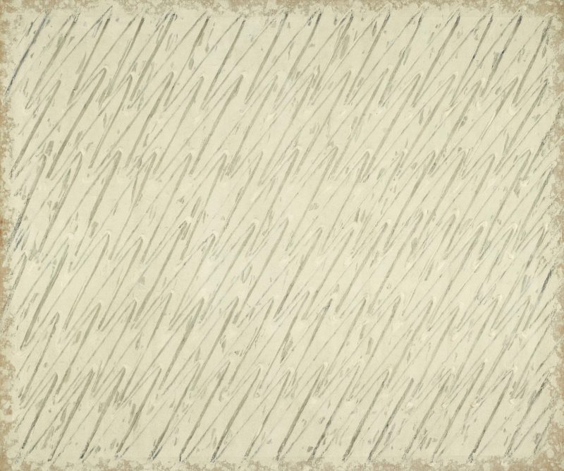Park Seo-Bo - Ecriture No. 212-85, 1985, pencil and oil on hemp cloth, 60.3 x 72.5 cm. (23 3/4 x 28 1/2 in.)