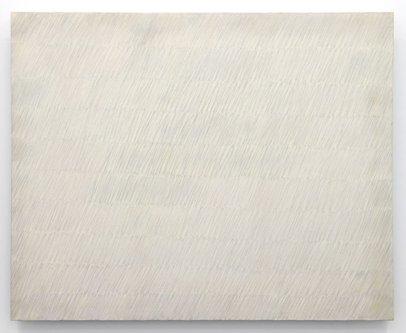 Park Seo-Bo - Ecriture No. 8-74, 1974, pencil, oil on canvas, 130 x 162 cm (51 1/8 x 63 3/4 in)