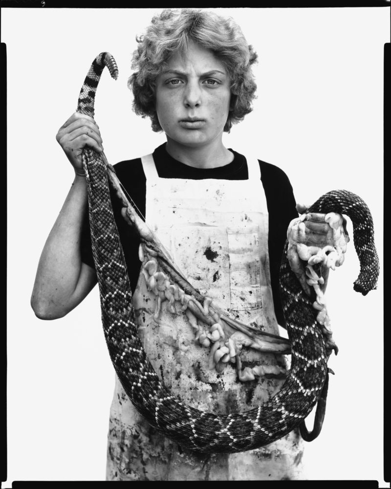 Richard Avedon - Boyd Fortin, Thirteen Year Old Rattlesnake Skinner, Sweetwater, Texas, March 10,