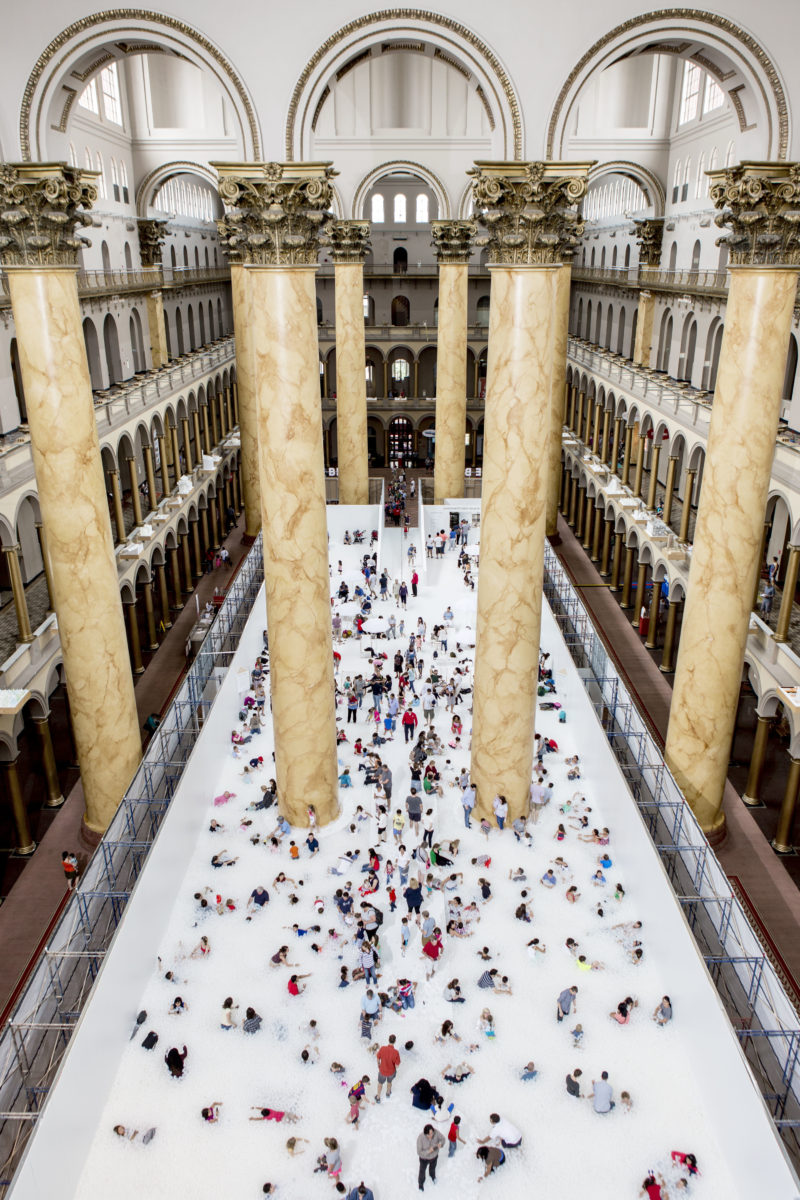 Snarkitecture - The Beach, installation view, National Building Museum, Washington, DC, 2015.