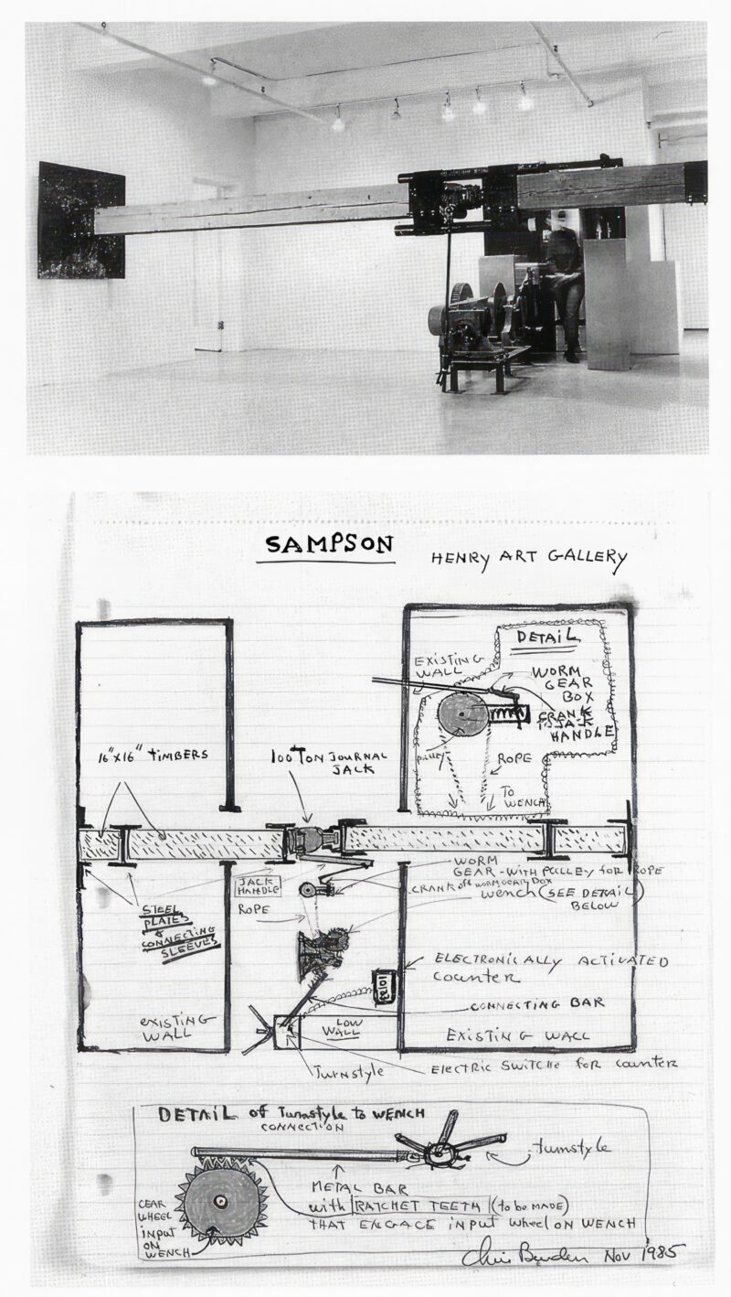 Chris Burden – Samson, 1985, drawing