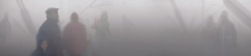 Diller Scofidio + Renfro - Blur Building, visitors immersed in fog , Exposition Pavilion, Swiss Expo, Yverdon-Les-Bains, 2002
