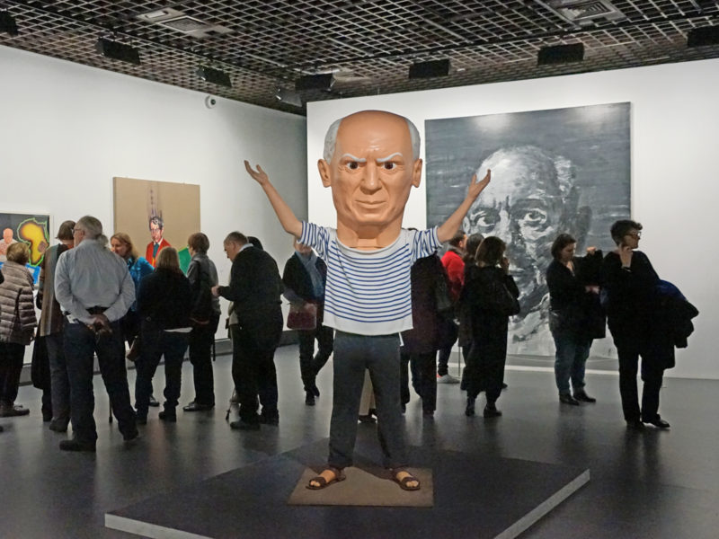 Maurizio Cattelan - Untitled (Picasso), 1998, paper mache mask, clothes, installation view, Grand Palais, Paris, 2016