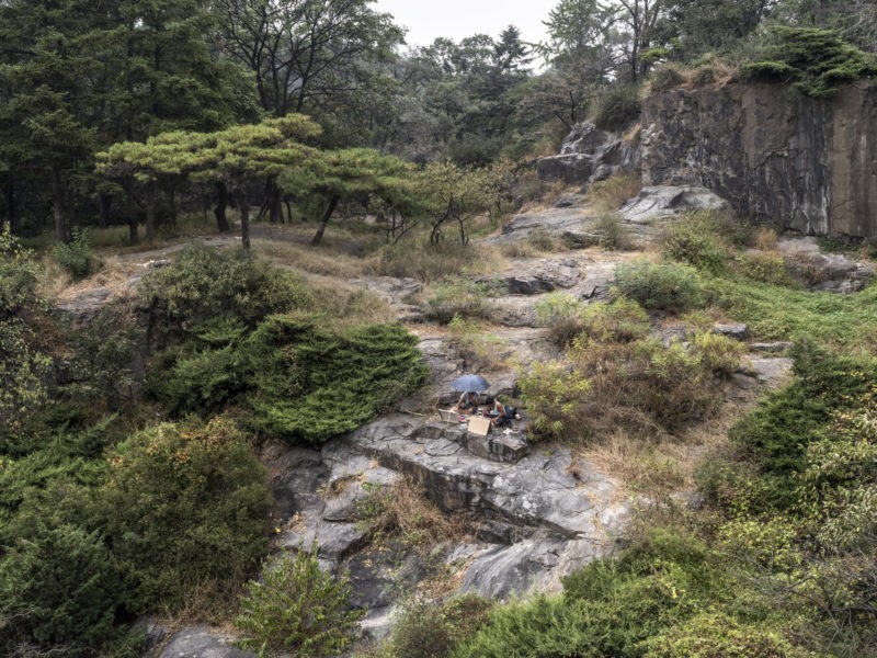 Carl De Keyzer - Art students paint landscapes in Moran Hill Park, Pyongyang. Moran Hill — the location of Pyongyang’s inner castle — is the home of numerous historical relics and features prominently in Korean arts and literature through the ages. 23 September 2015 2:00 PM
