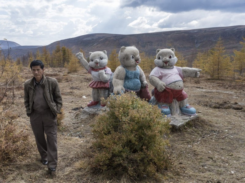 Carl De Keyzer - Mt. Paektu, Ryanggang Province. Forest friends point the way through the wilderness on the flanks of the mountain. Paektu is the source of the Amnok (Yalu) and Tumen River, which today form the land border between Korea and China. 18 September 2015 3:00 PM