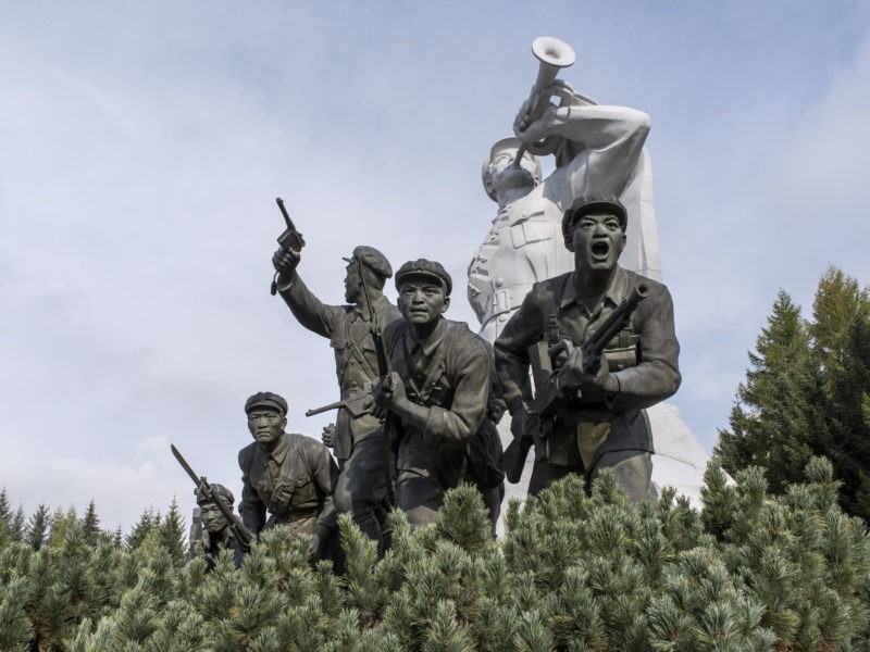 Carl De Keyzer - Samjiyon Grand Monument. Ryanggang Province. Statues of Korean revolutionary fighters in the ‘Anti-Japanese Armed Struggle’. From 1910 to 1945, Korea was a colony of the Japanese Empire. Those who took up arms against Japanese rule are regarded as heroes in the DPRK. 19 September 2015 8:00 AM