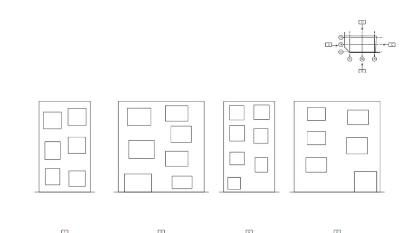 Elevation of Sou Fujimoto's - House H, 2008, Tokyo, Japan