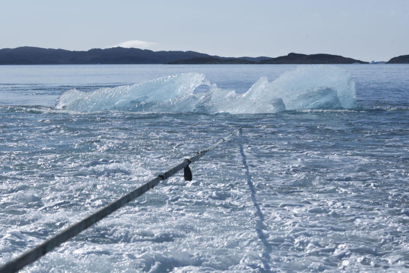 Harvesting ice floating in Nuup Kangerlua, Greenland, for Ice Watch in Paris, 2015