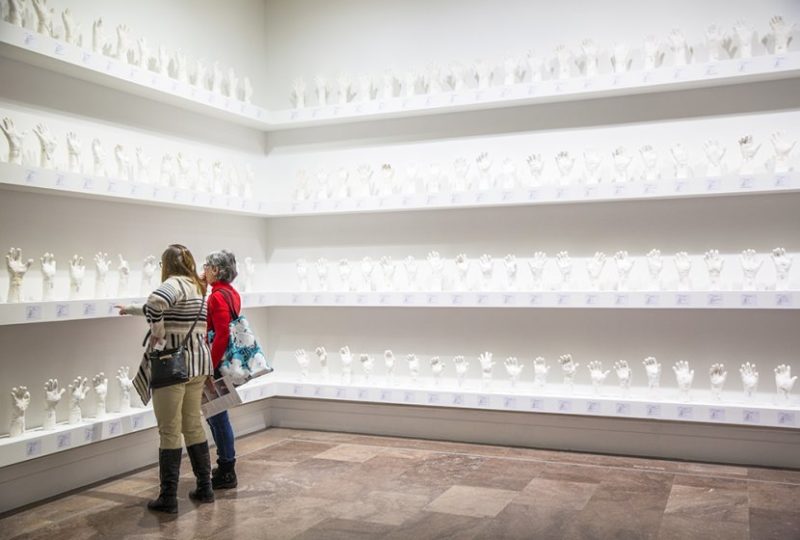 Htein Lin - A Show of Hands, 2013–present, surgical plaster, dimensions variable, installation view, Albright-Knox Art Gallery, February 16–April 28, 2019