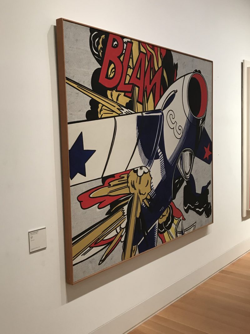 Roy Lichtenstein - Blam, 1962, 172.7 x 203.2 cm (68 x 80 in), installation view, Yale University Art Gallery