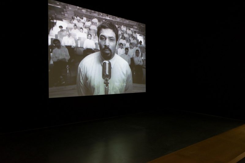 Shirin Neshat - Turbulent, 1998, black-and-white video installation