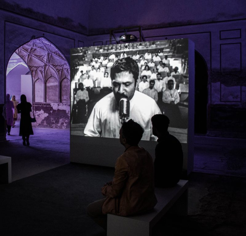 Shirin Neshat - Turbulent, 1998, black-and-white video installation