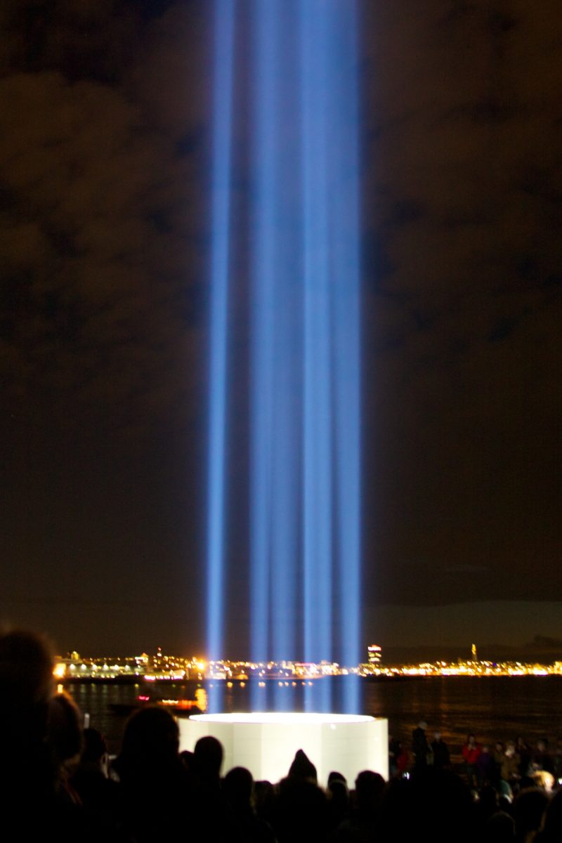 Yoko Ono – Imagine Peace Tower, 2007, Viðey Island, Kollafjörður Bay, near Reykjavík, Iceland