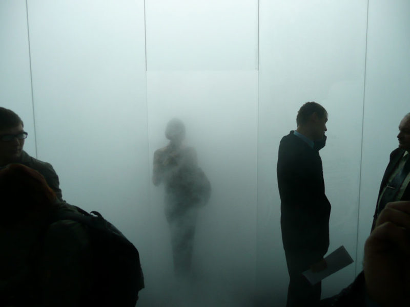 Antony Gormley - Blind Light, 2007, fluorescent light, water, ultrasonic humidifiers, toughened low iron glass, aluminium, 320 x 978.5 x 856.5 cm, installation view, Pinchuk Art Centre, Kiev, Ukraine, 2007