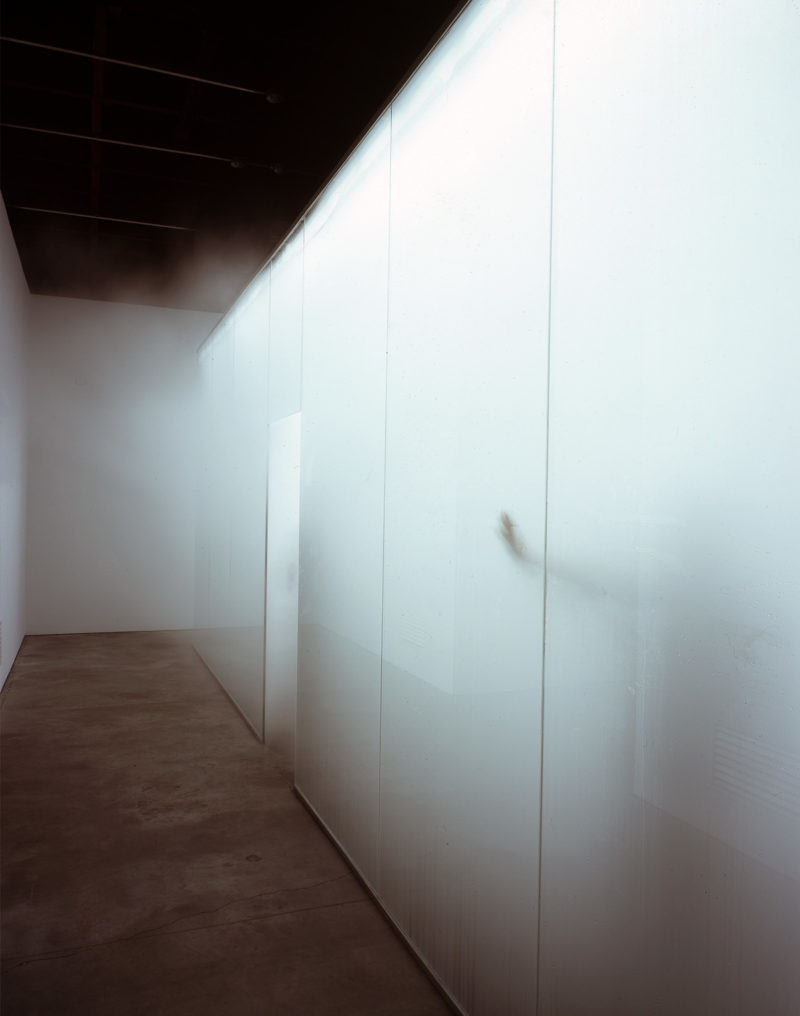 Antony Gormley - Blind Light II, 2007, fluorescent light, water, ultrasonic humidifiers, toughened low iron glass, aluminium, 320 x 858 x 858 cm, installation view, Sean Kelly Gallery, New York, USA, 2007