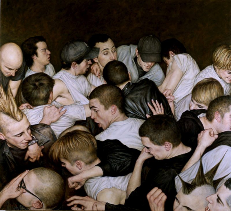 Dan Witz - Mosh Pit, 2000, oil on canvas, 48 x 46 in