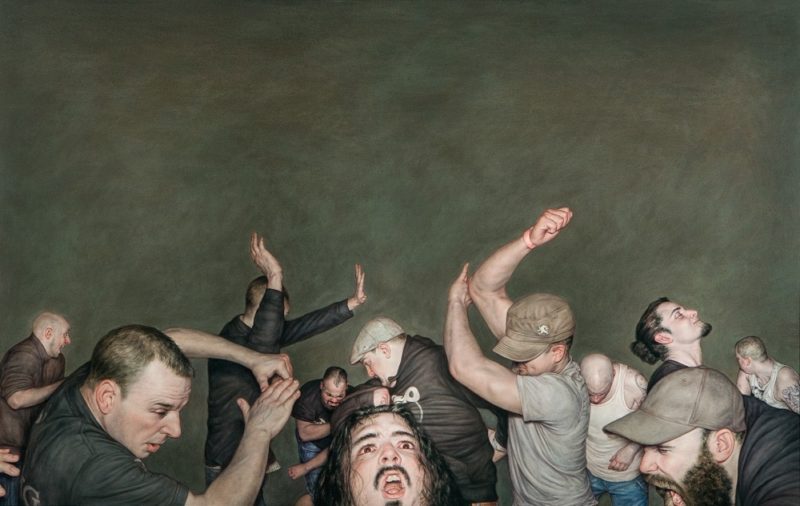 Dan Witz - Sick Of It All, 2015, oil on canvas, 49 x 77 in with frame