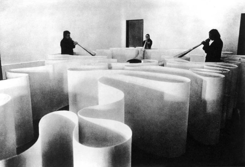 Michelangelo Pistoletto - Labirinto e Megafoni, 1969, installation view, Museum Boymans van Beuningen, Rotterdam