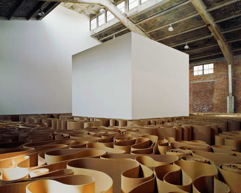 Michelangelo Pistoletto - The Labyrinth, 1969-2007, corrugated cardboard, 2100 meters of cardboard, installation view, Galleria Continua, Beijing, 2008
