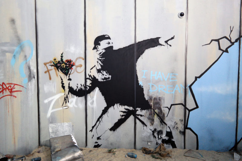 Unauthorized reproduction of Banksy’s Flower Thrower