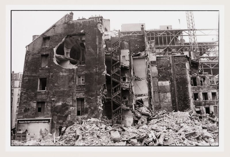 View of Gordon Matta-Clark's Conical Intersect being demolished, Paris, October, 1975