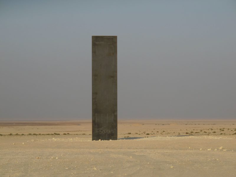 Richard Serra – East-West/West-East, 2014, four steel plates, 10 cm thick, between 14.7 and 16.7 m tall, Brouq Nature Reserve, Qatar