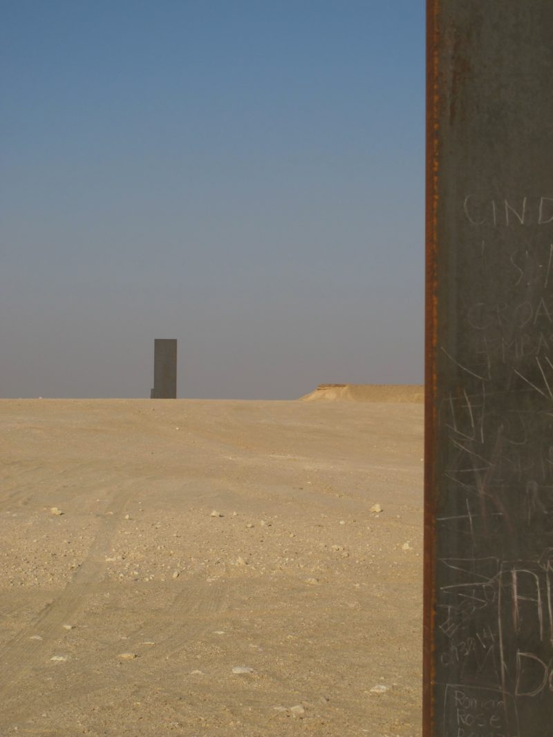 Richard Serra – East-West/West-East, 2014, four steel plates, 10 cm thick, between 14.7 and 16.7 m tall, Brouq Nature Reserve, Qatar