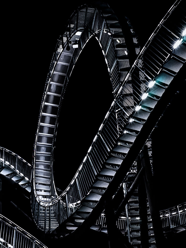 Heike Mutter & Ulrich Gent – Tiger & Turtle – Magic Mountain, 2009-2011, walkable outdoor sculpture, zinc-plated steel, grates, 20,6 x 48,2 x 34,4m, length of the track 220m feat