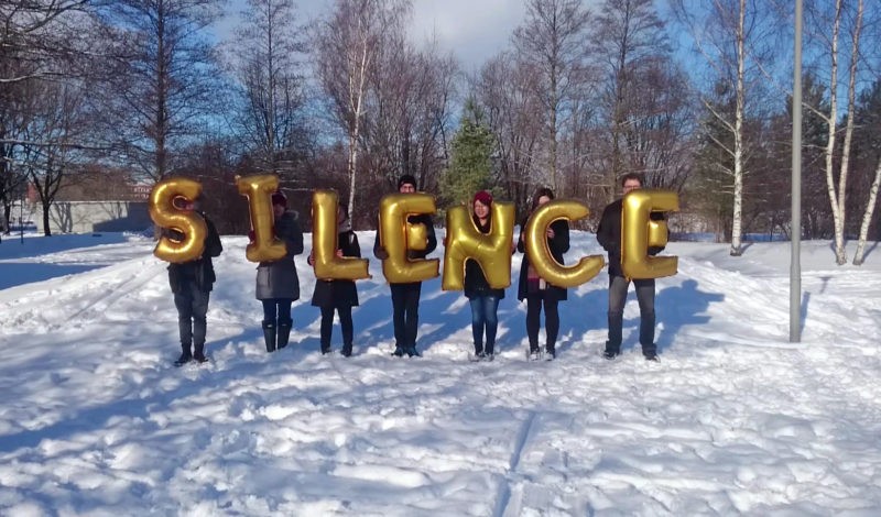 Finland, Turku – Silence, 2016, Silence was Golden, gold balloons, workshop