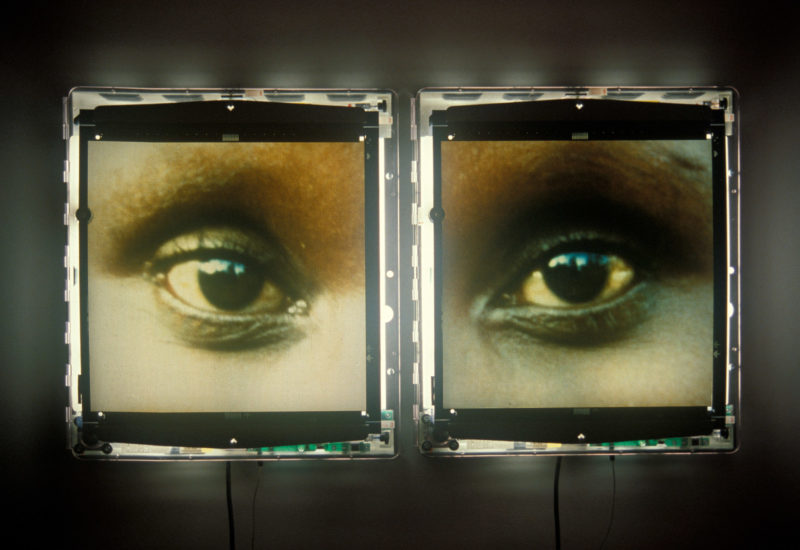 Alfredo Jaar - The Eyes of Gutete Emerita, 1996. Illuminated text, light table, slides, overall dimensions variable