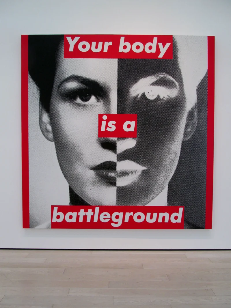 Barbara Kruger - Untitled, 1989, photo and silk screen, installation view, LACMA