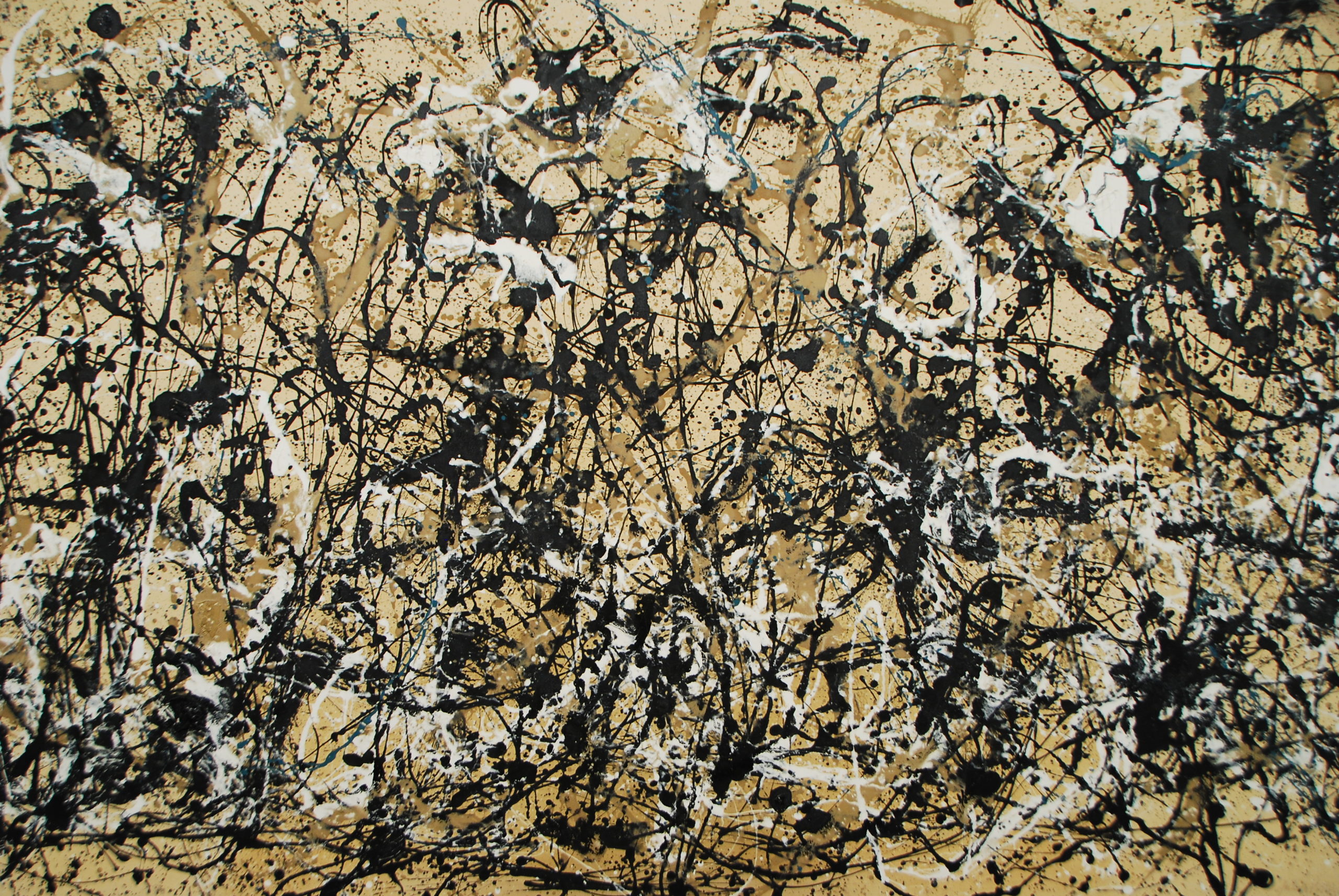 Jackson Pollock - Autumn Rhythm (Number 30), 1950, enamel on canvas, 266.7 x 525.8 cm (8 ft. 9 in. x 17 ft. 3 in.), installation view, Metropolitan Museum of Art, New York
