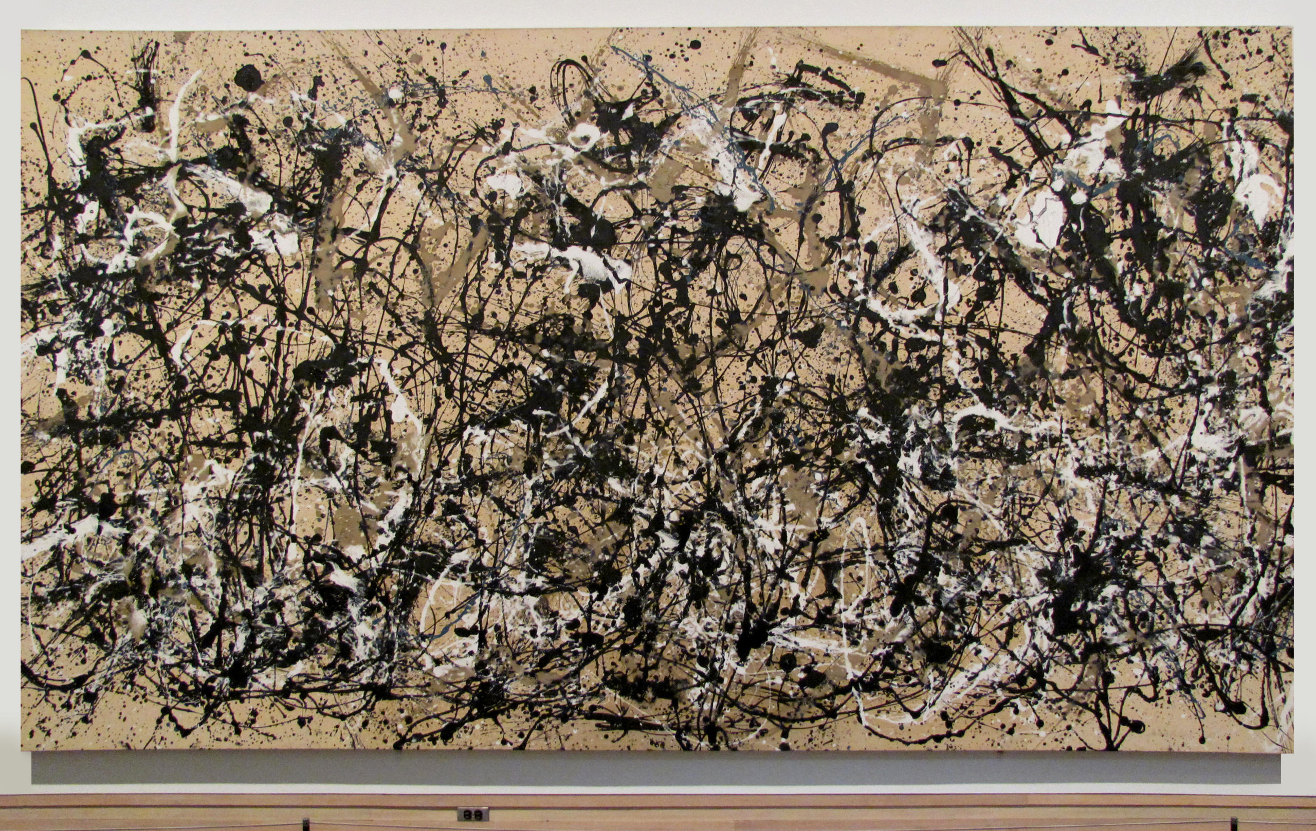 Jackson Pollock - Autumn Rhythm (Number 30), 1950, enamel on canvas, 266.7 x 525.8 cm (8 ft. 9 in. x 17 ft. 3 in.), installation view, Metropolitan Museum of Art, New York