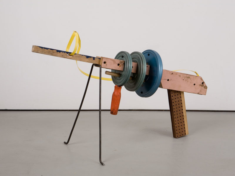 Francis Alÿs (in collaboration with Angel Toxqui), Untitled (gun number 30), 2005-2006, wood, metal, plastic, film reels, film