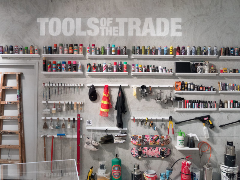 Tool wall, installation view, Tools of the Trade, Hong Kong, 2021