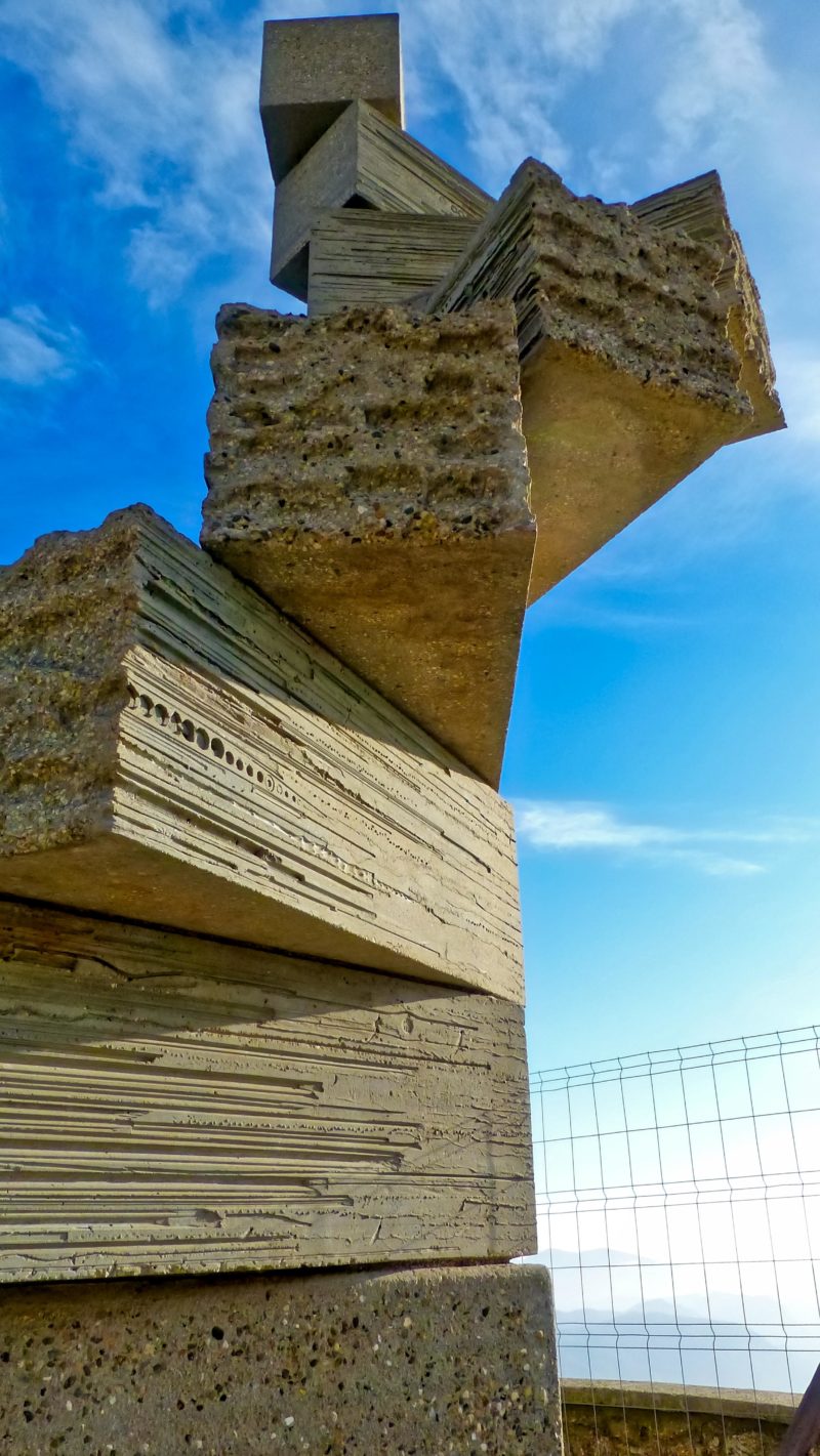 Josep Maria Subirachs - Monument a Ramon Llull (Escala de l'Enteniment) (Monument to Ramon Llull (Stairway to Understanding)), 1976, concrete, 870 cm, outer area of the Montserrat Monastery, Catalonia, Spain