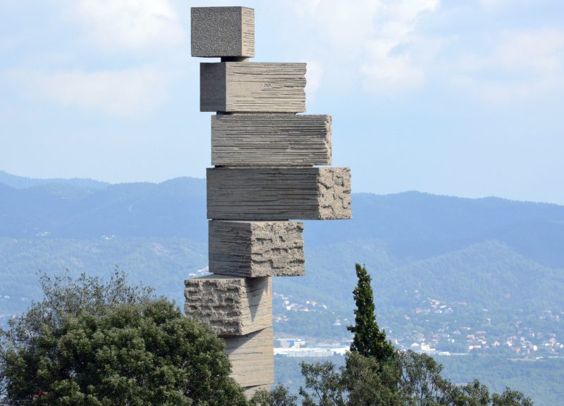 Josep Maria Subirachs - Monument a Ramon Llull (Escala de l'Enteniment) (Monument to Ramon Llull (Stairway to Understanding)), 1976, concrete, 870 cm, outer area of the Montserrat Monastery, Catalonia, Spain