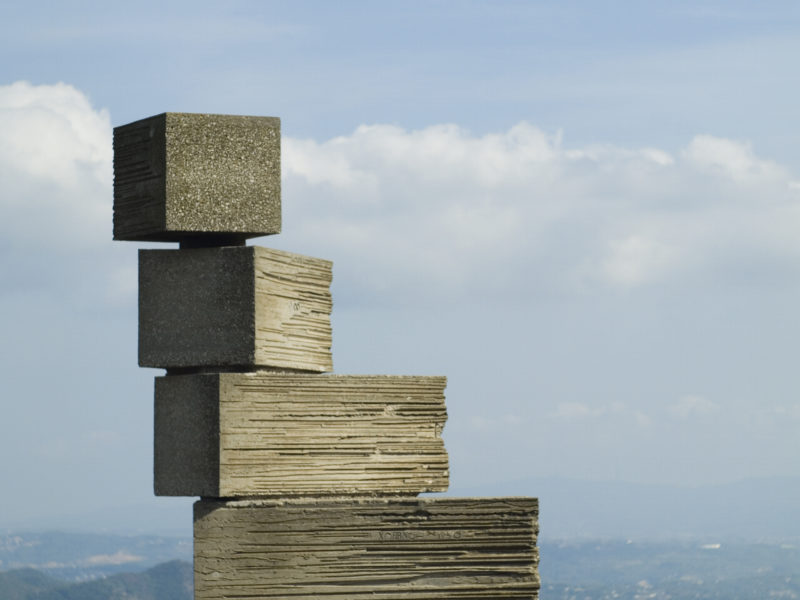 Josep Maria Subirachs - Monument a Ramon Llull (Escala de l'Enteniment) (Monument to Ramon Llull (Stairway to Understanding)), 1976, concrete, 870 cm, outer area of the Montserrat Monastery, Catalonia, Spain