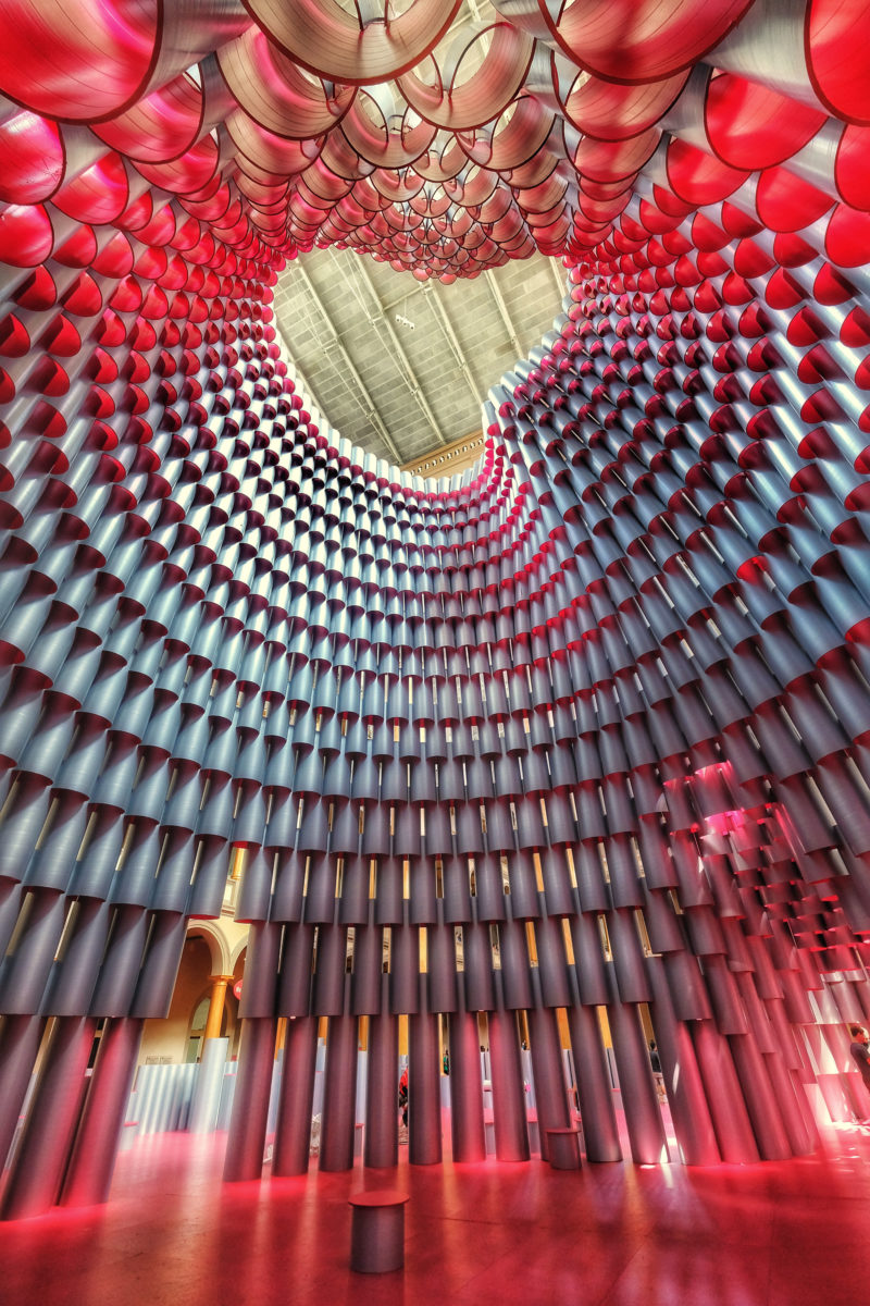 Studio Gang - Hive, 2017, 2,700 wound paper tubes, installation view, National Building Museum